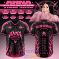 ANNA Million Dollar Babe Tour 2026 White Black Flame Football Jersey