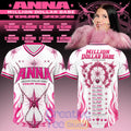 ANNA Million Dollar Babe Tour 2026 White Pink Flame Football Jersey