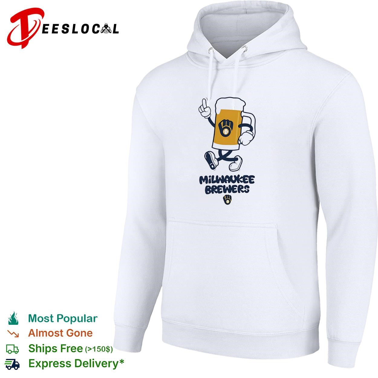 Milwaukee Brewers beer mug mascot index finger shirt
