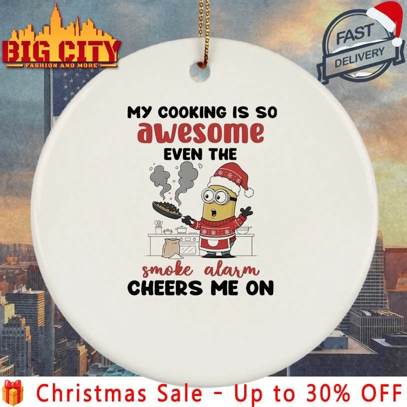 Minion Christmas My Cooking Is So Awesome Even The Smoke Alarm Cheers Me On shirt
