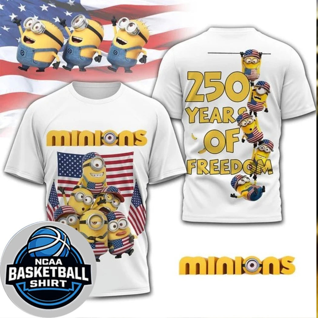 Minions 250 Years Of Freedom American Flag And Logo Two Sided Shirt