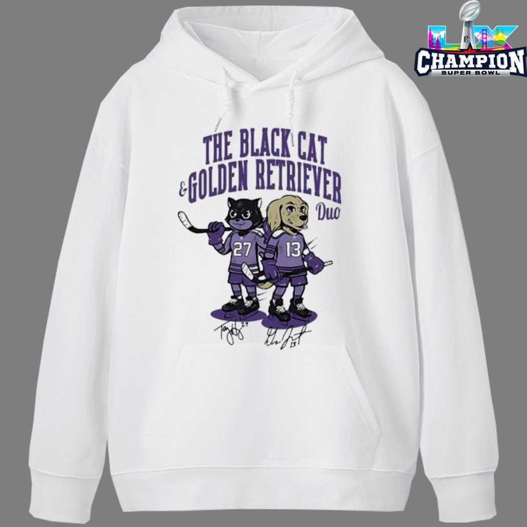 Minnesota Frost The Black Cat And Golden Retriever Duo Mascots T-shirts