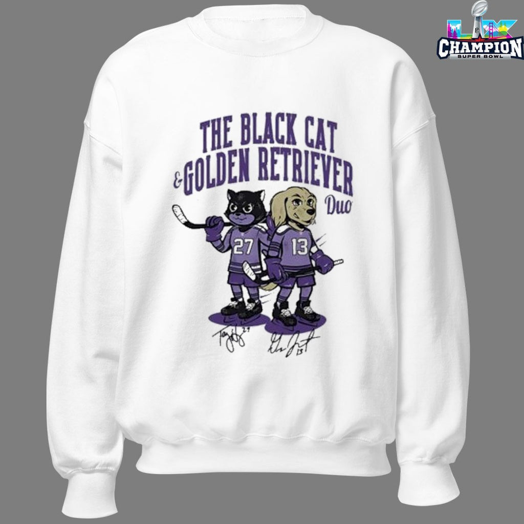 Minnesota Frost The Black Cat And Golden Retriever Duo Mascots T-shirts