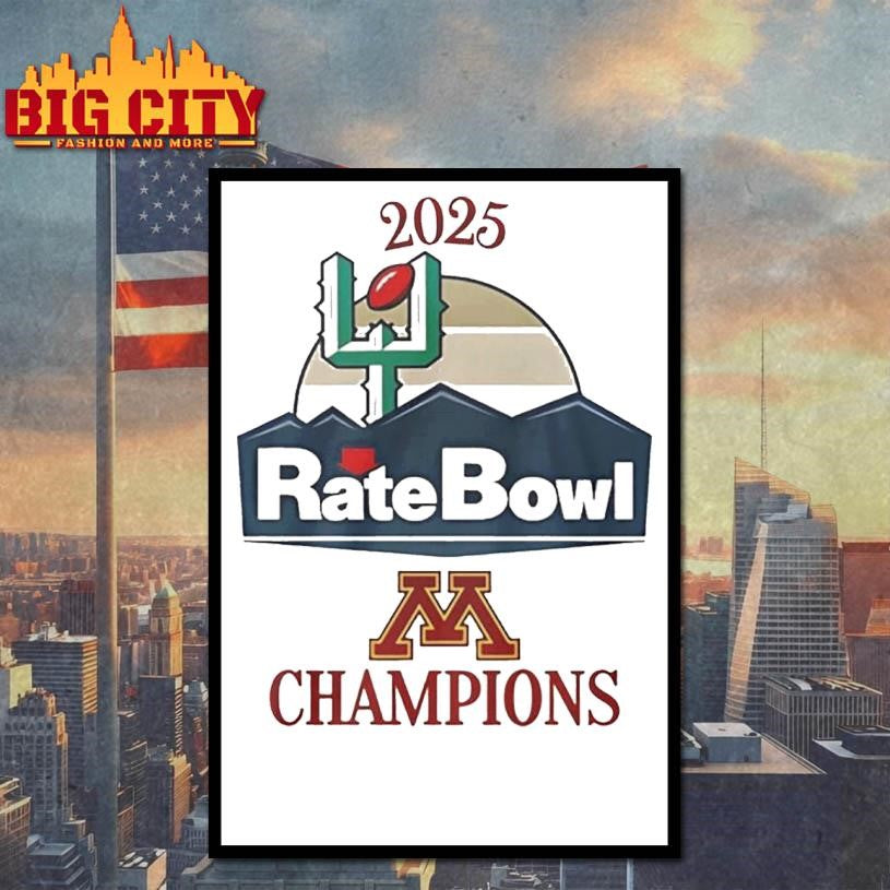 Minnesota Golden Gophers 2025 Rate Bowl Champions shirt