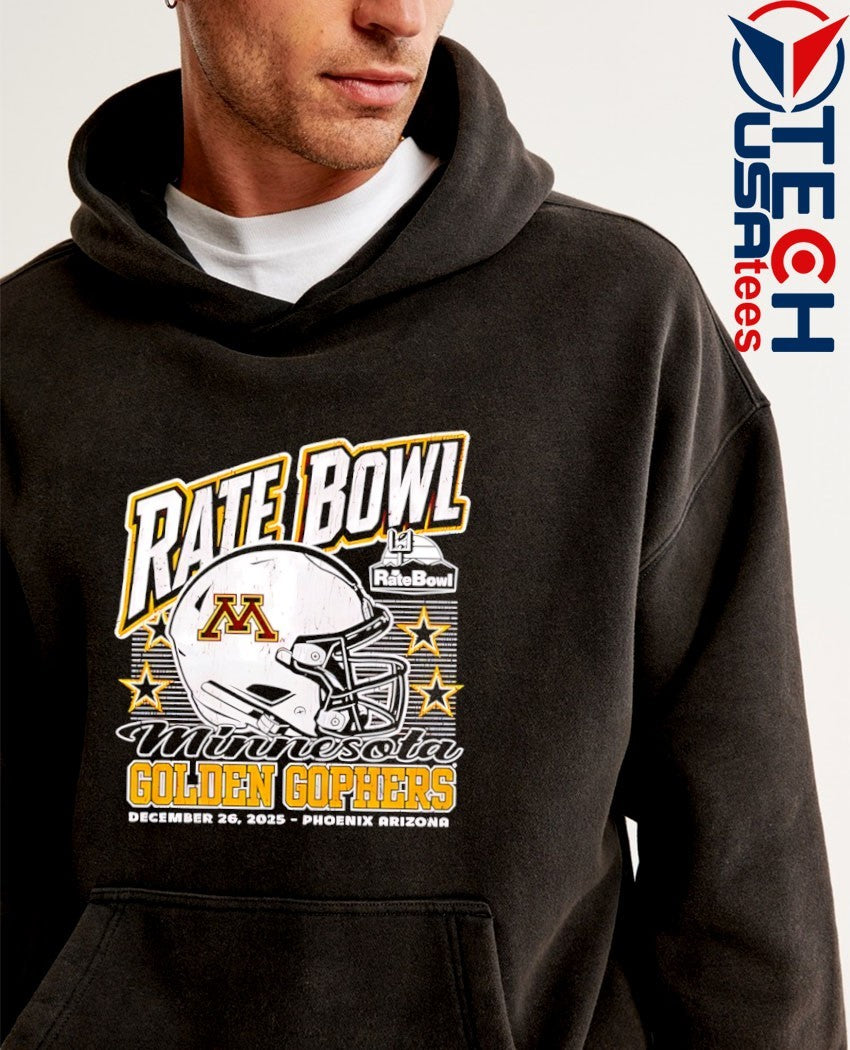 Minnesota Golden Gophers 2025 Rate Bowl Phoenix Arizona helmet shirt