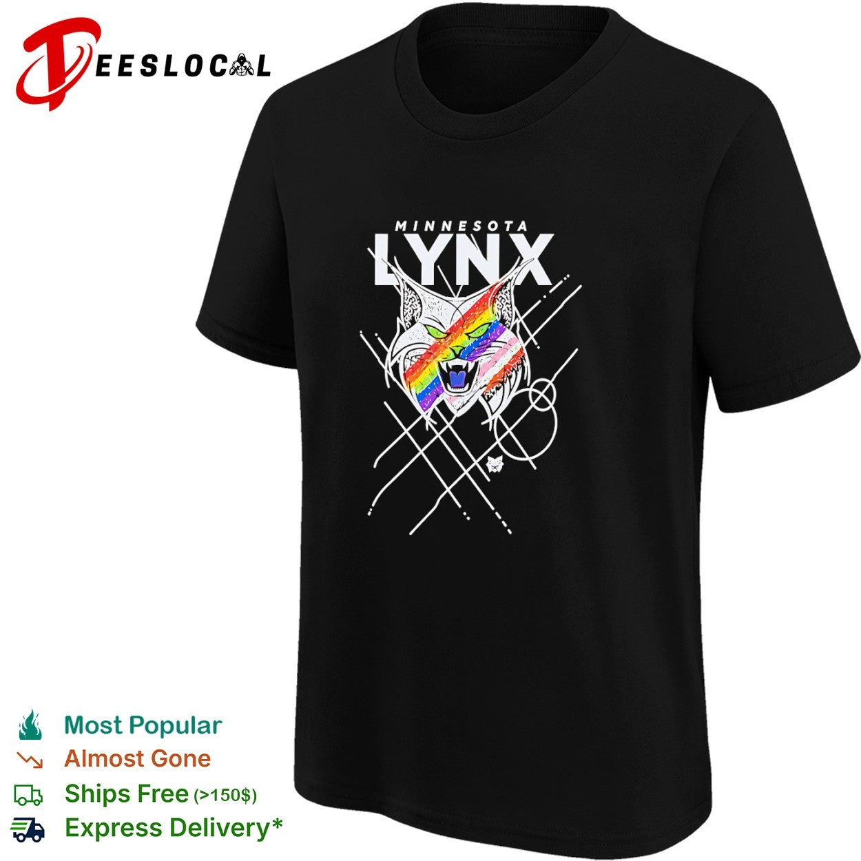 Minnesota Lynx Pride Lynx Logo Rainbow Pride shirt