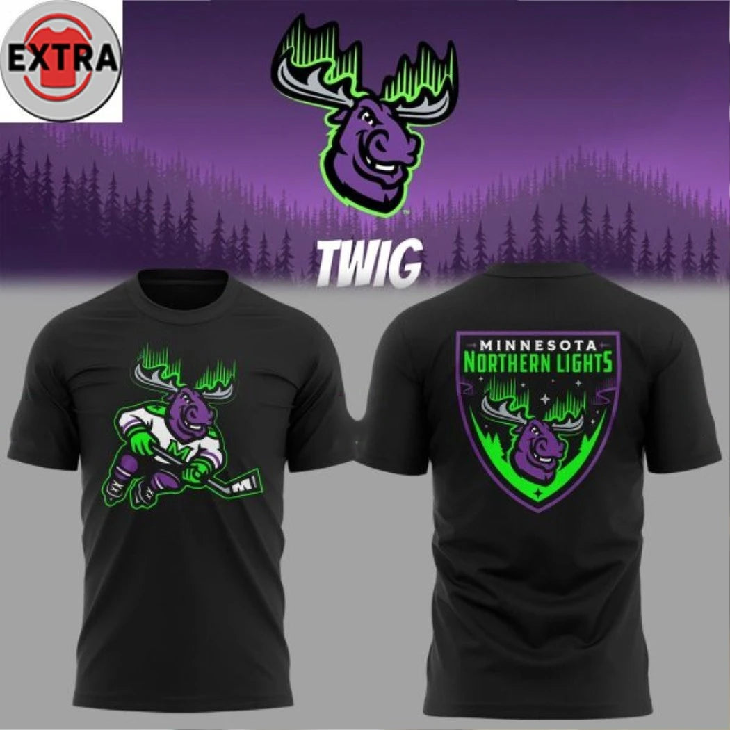 Minnesota Northern Lights 2026 The New Mascot Twig Logo Two Sided Shirt