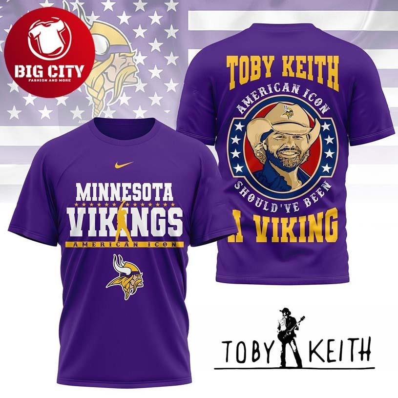Minnesota Vikings Toby Keith American Icon Should’ve Been A Viking Two Sided Shirt