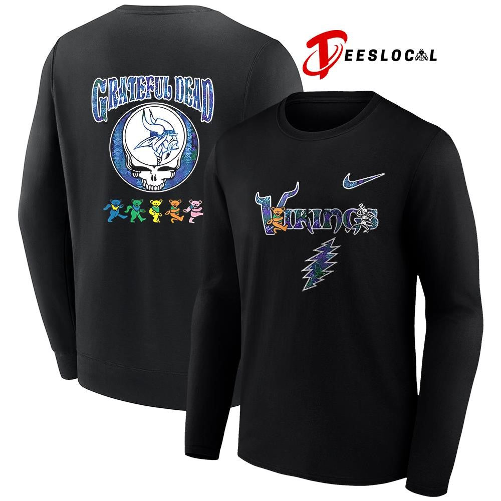Minnesota Vikings x Grateful Dead 60 Years of Rock bears mascot shirt