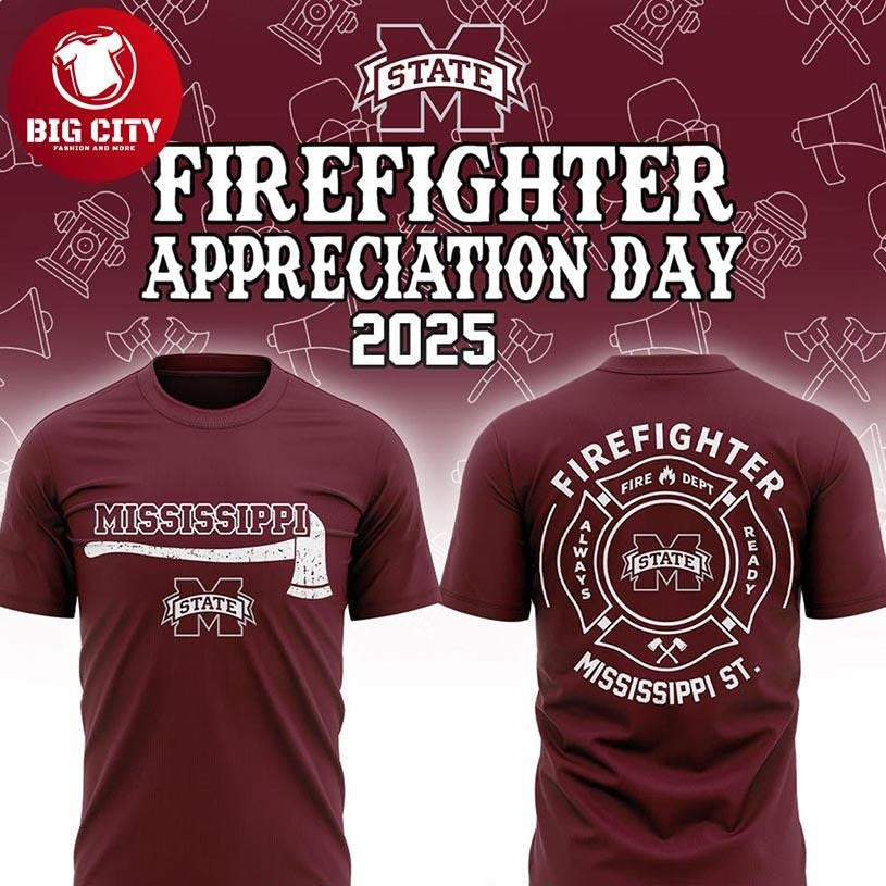 Mississippi State Bulldogs Firefighter Appreciation 2025 NCAA Gameday Two Sided Shirt