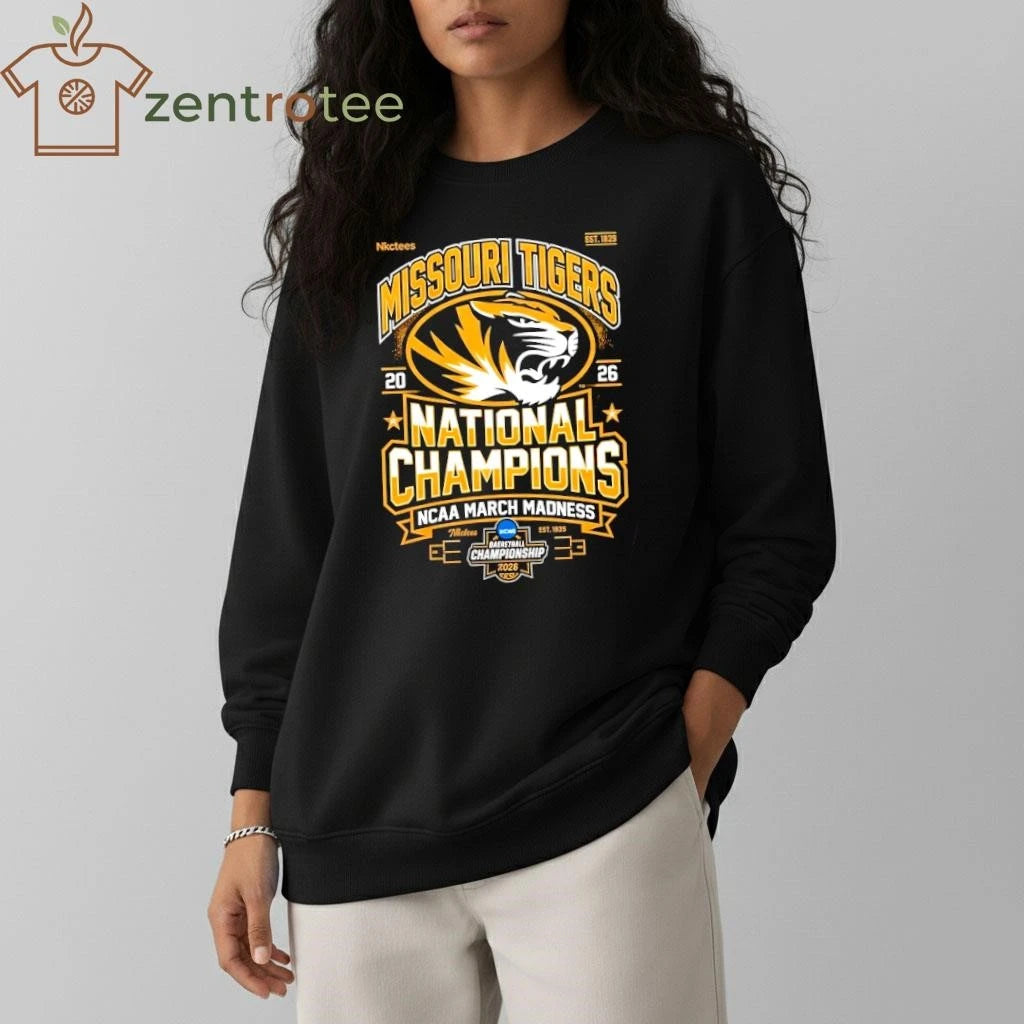 Missouri Tigers 2026 NCAA March Madness National Champions T-Shirt – Official Nkctees Graphic Apparel