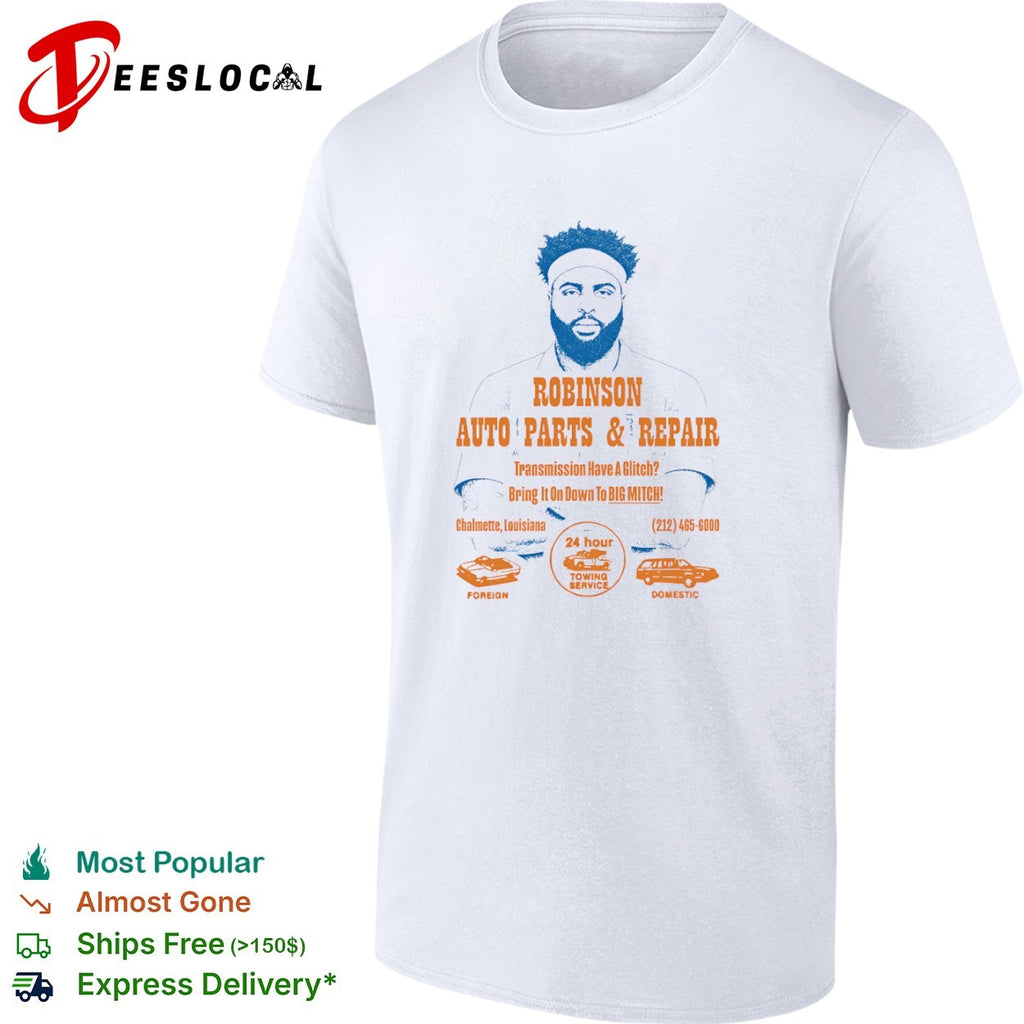 Mitchell Robinson New York Knicks Auto Parts and Repair shirt
