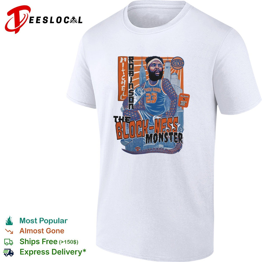 Mitchell Robinson New York Knicks the Block Ness Monster player 23 shirt