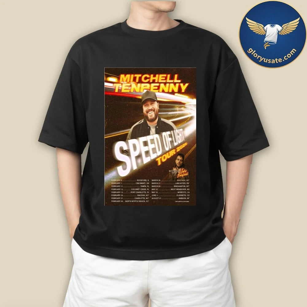 Mitchell Tenpenny The Speed of Light Tour 2026 Poster Shirt