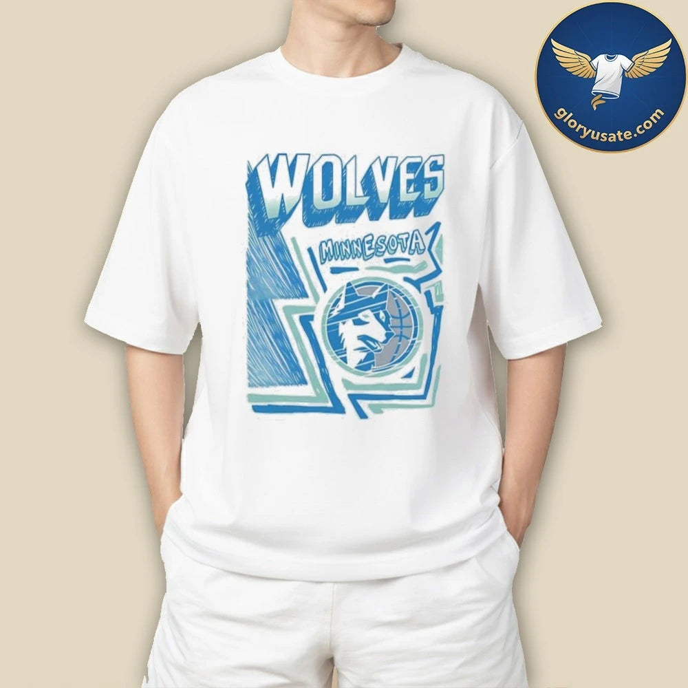 Mitchell and Ness Minnesota Timberwolves White SIDEWALK Shirt
