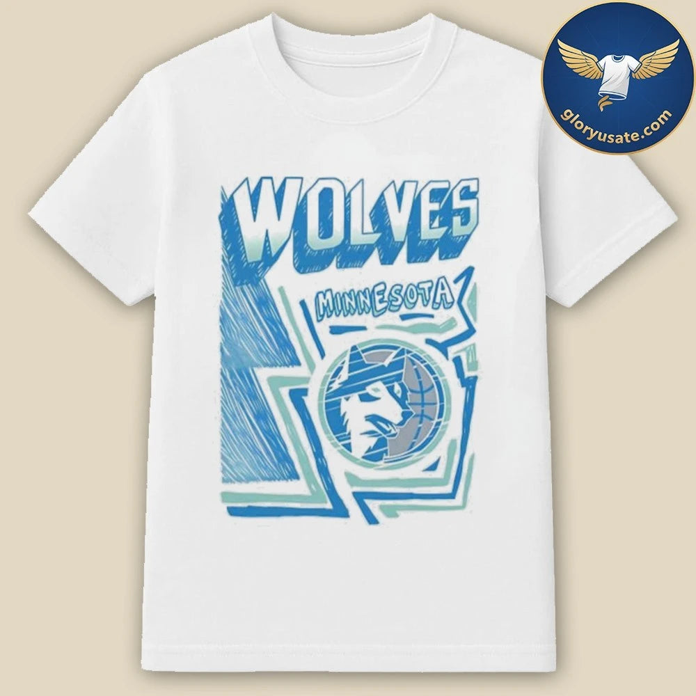 Mitchell and Ness Minnesota Timberwolves White SIDEWALK Shirt