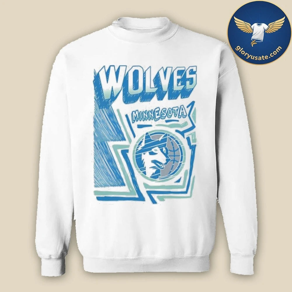 Mitchell and Ness Minnesota Timberwolves White SIDEWALK Shirt