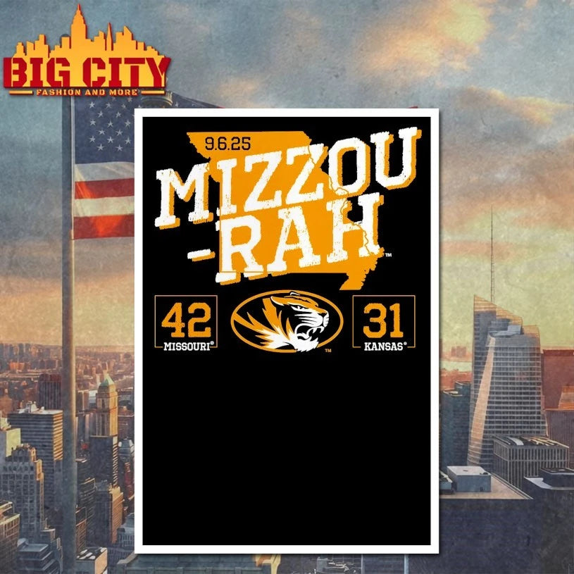 Mizzou-rah Missouri Tigers vs. Kansas Jayhawks 2025 Score 42-31 Shirt