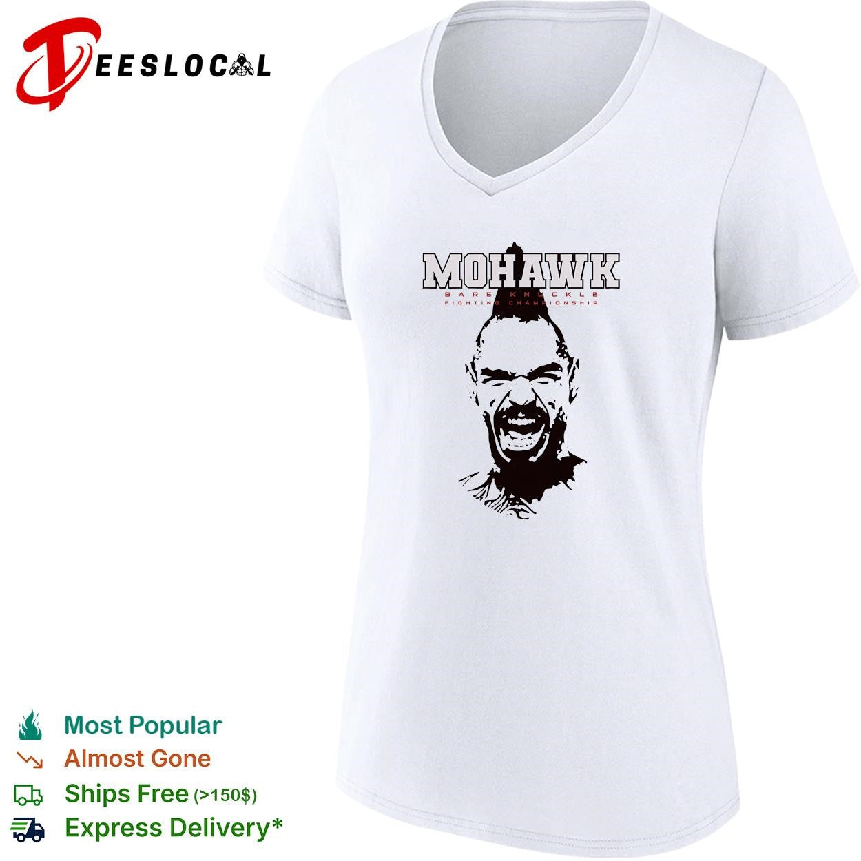 Mohawk bare knuckle fighting championship portrait shirt