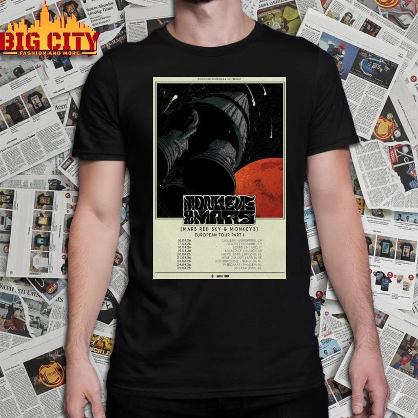 Monkey3 And Mars Red Sky European Tour 2026 Poster shirt