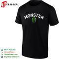 Monster energy drink parody bold white lettering green claw logo graphic shirt