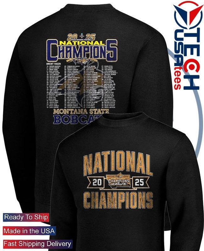 Montana State Bobcat Football 2025 FCS National Champions logo shirt