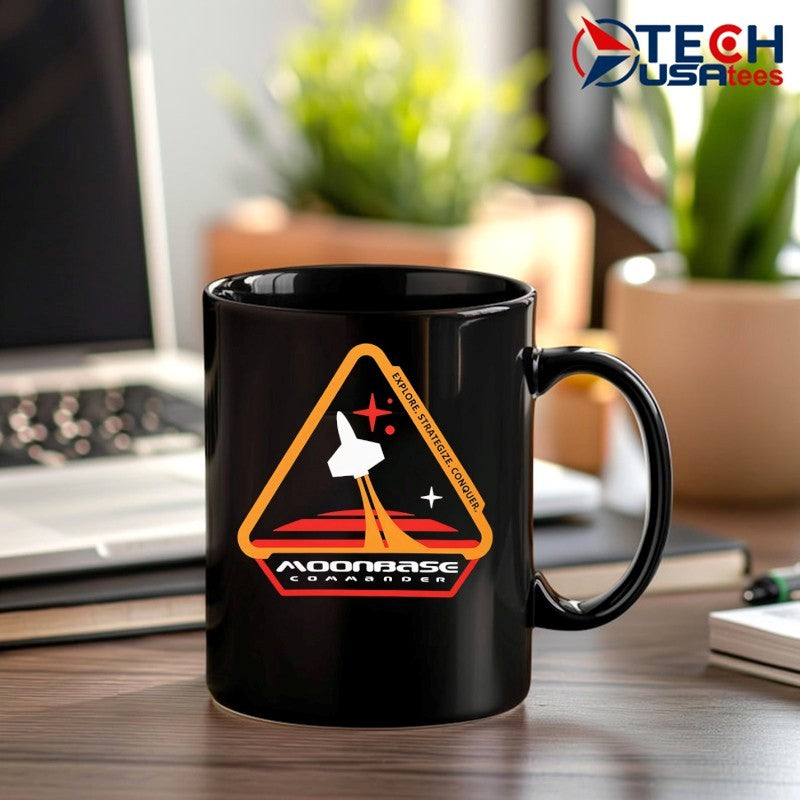 Moonbase Commander Rocketship logo shirt