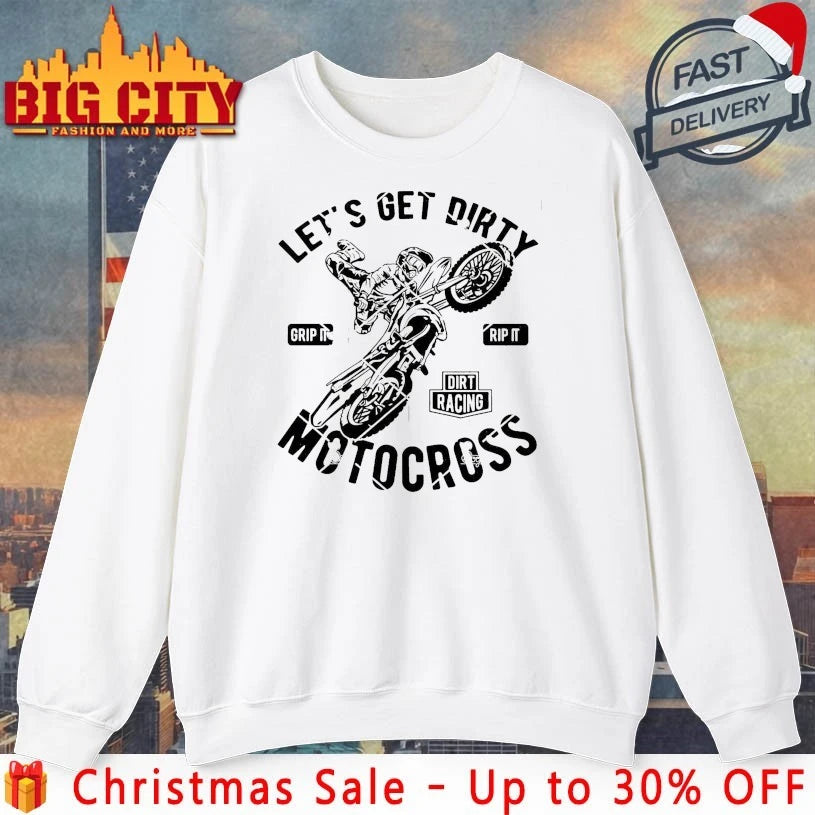 Motocross Raglan Let’s Get Dirty Dirt Bike Shirt