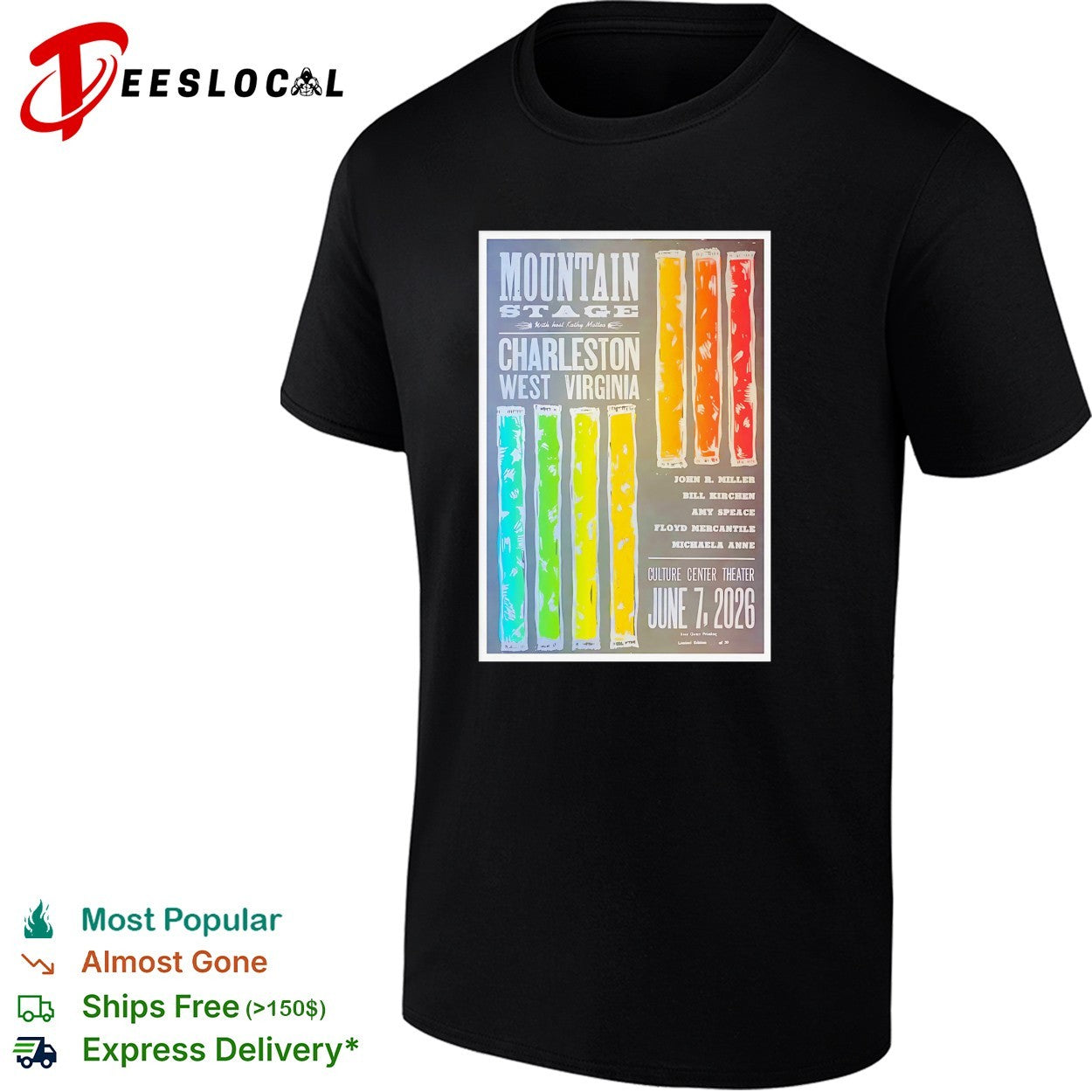 Mountain Stage Charleston West Virginia John R Miller Bill Kirchen Amy Speace shirt