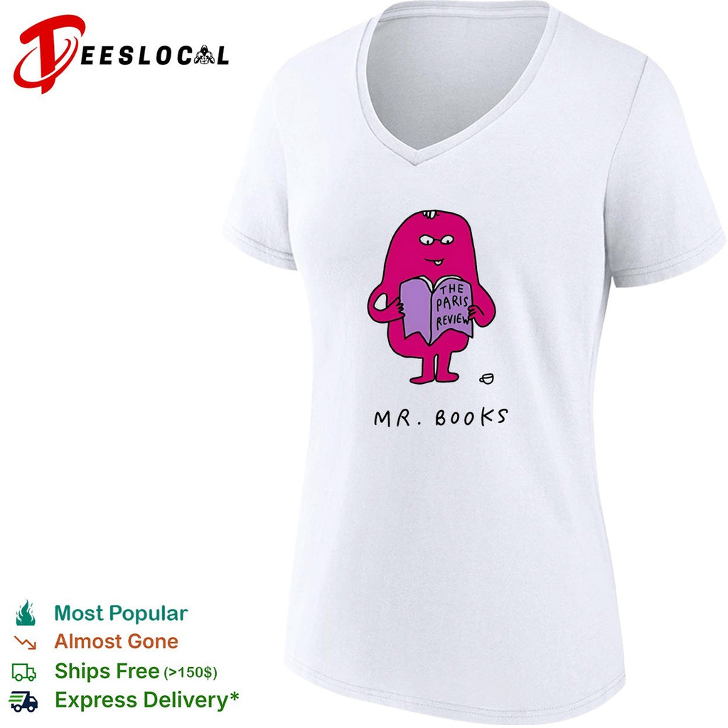Mr Books The Paris Review literary reading shirt
