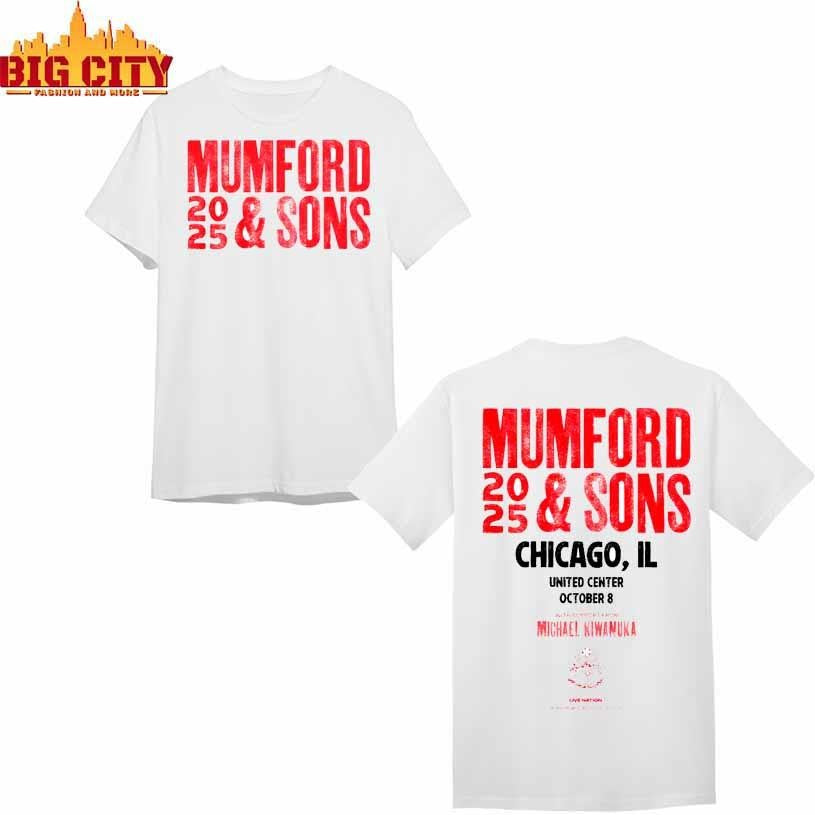 Mumford And Sons Chicago Illinois Event At United Center On October 8 2025 Shirt