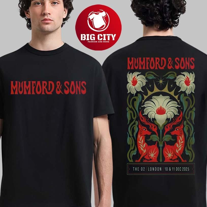 Mumford And Sons London UK 2025 Event Poster At The O2 On 10 And 11 December 2025 Two Sided Shirt