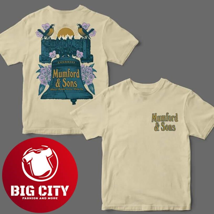 Mumford And Sons Philadelphia PA 2025 Event Poster At Xfinity Mobile Arena On October 14 2025 Signature City Bell Art Shirt