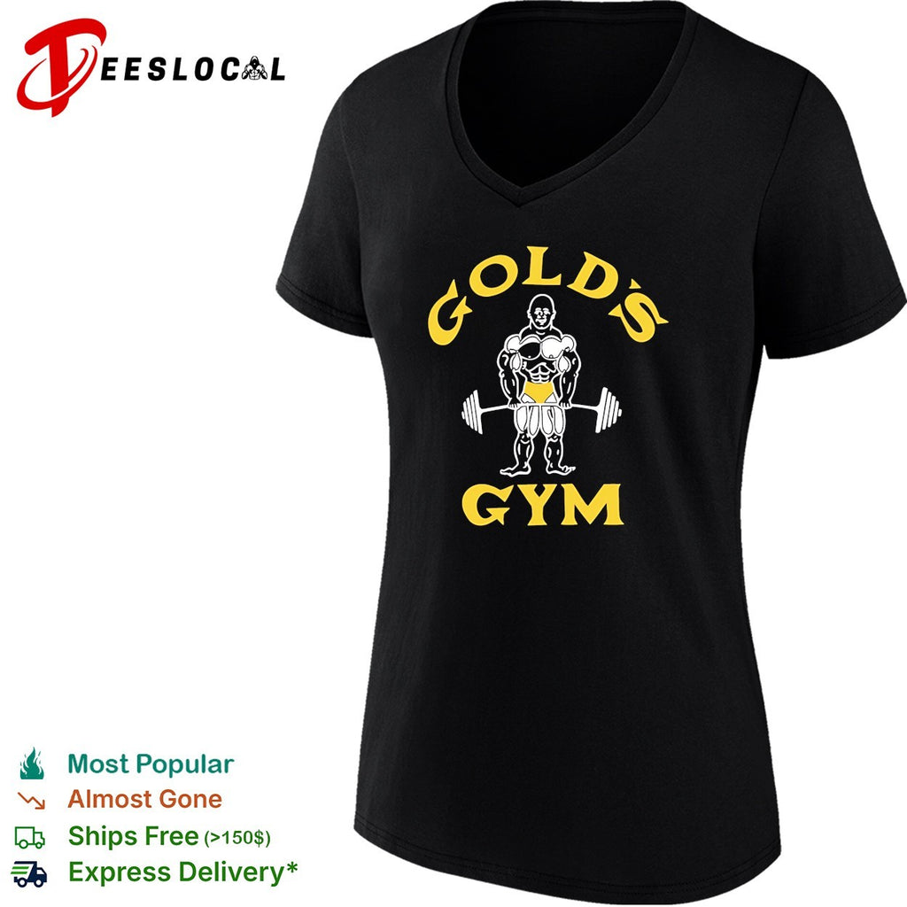 Muscle Joe Body Bulider wearing yellow briefs Gold’s Gym funny shirt