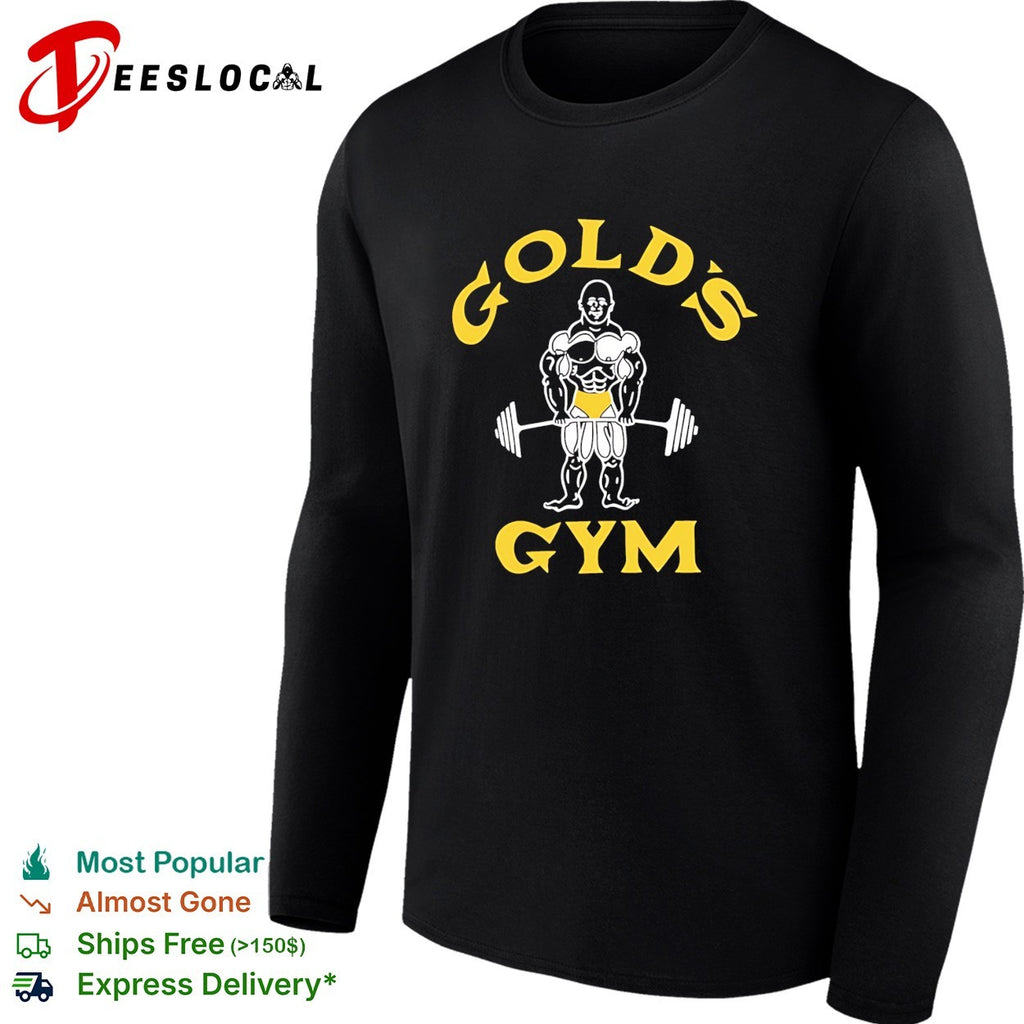 Muscle Joe Body Bulider wearing yellow briefs Gold’s Gym funny shirt