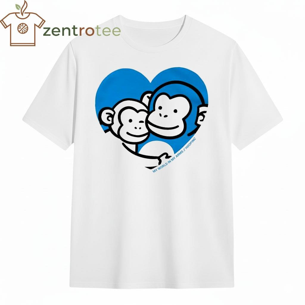 My World In My Arms Punchi Monkey and toy heart shirt