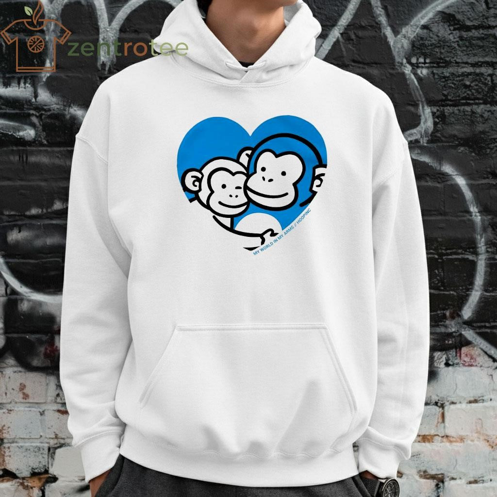 My World In My Arms Punchi Monkey and toy heart shirt