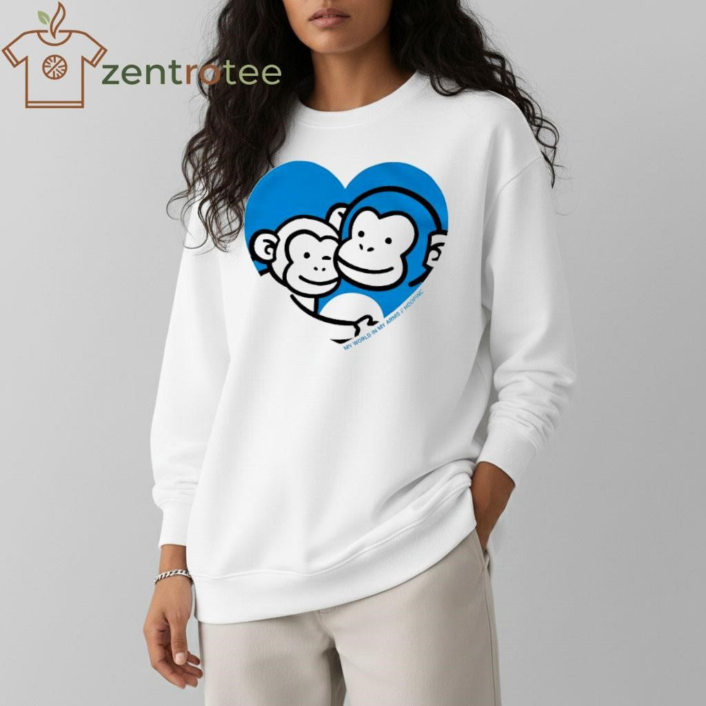 My World In My Arms Punchi Monkey and toy heart shirt