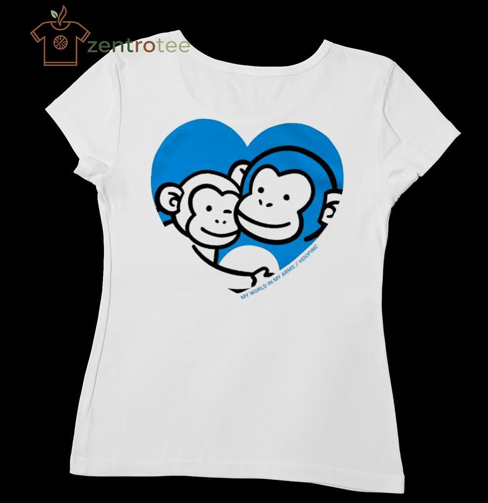 My World In My Arms Punchi Monkey and toy heart shirt