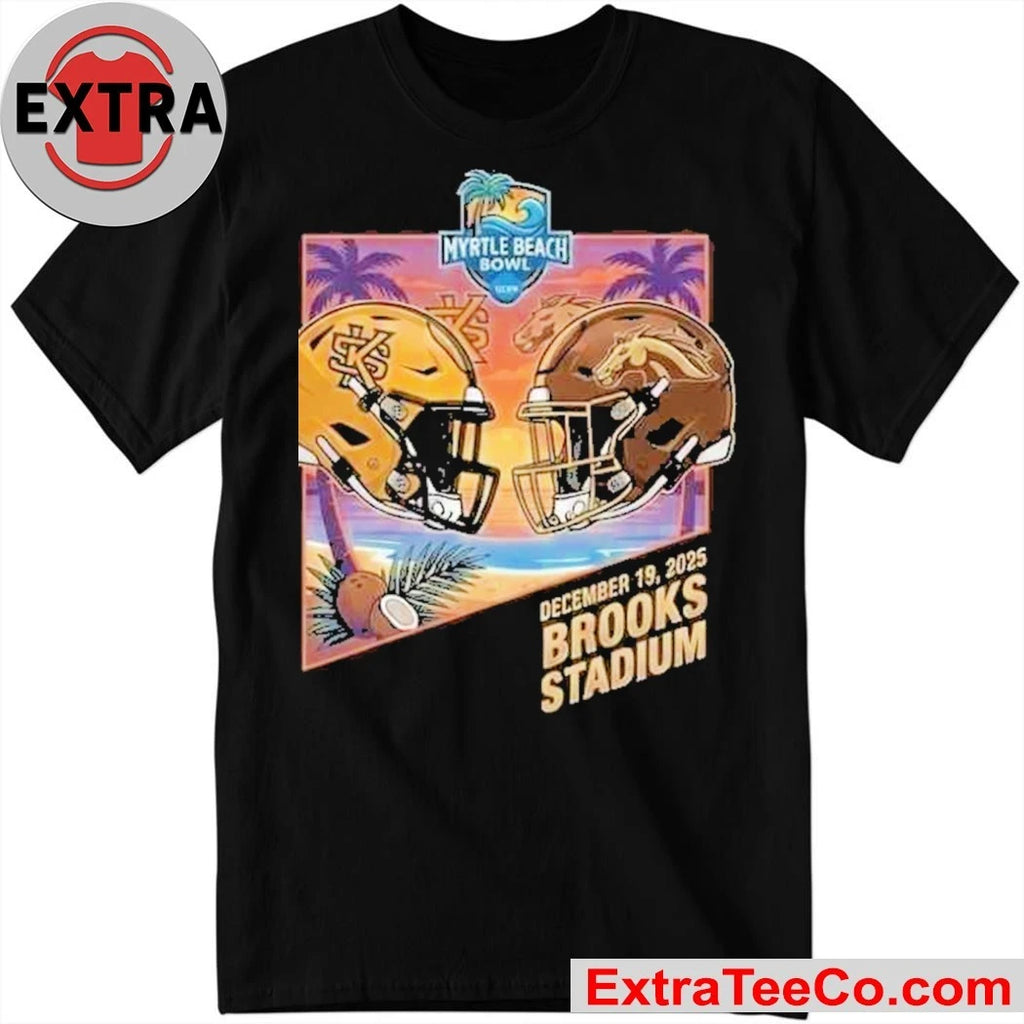 Myrtle Beach Bowl Presented By Engine Kennesaw State Owls vs Western Michigan Broncos Helmet Rivals December 19 2025 Brooks Stadium Helmet And Logo Shirt