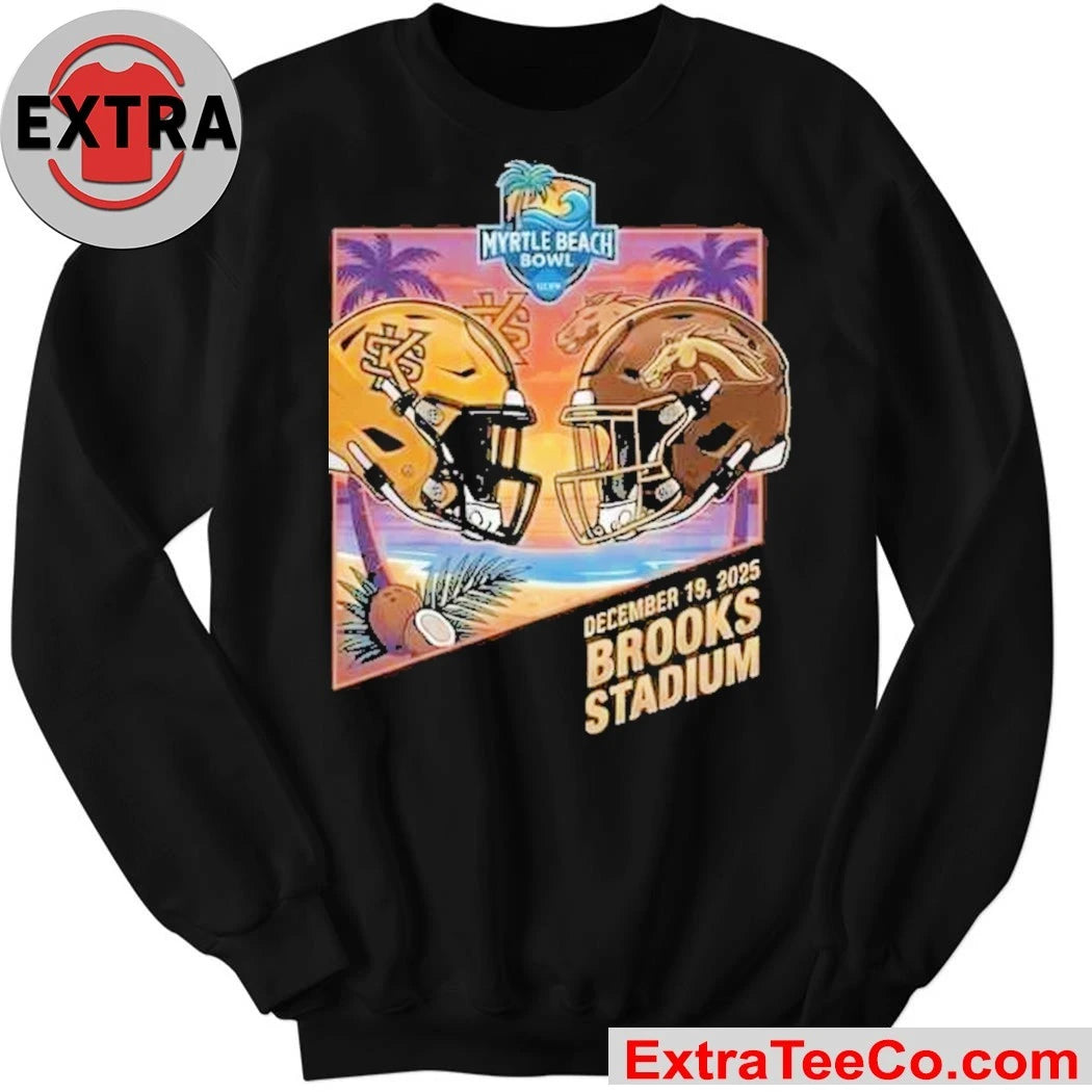 Myrtle Beach Bowl Presented By Engine Kennesaw State Owls vs Western Michigan Broncos Helmet Rivals December 19 2025 Brooks Stadium Helmet And Logo Shirt
