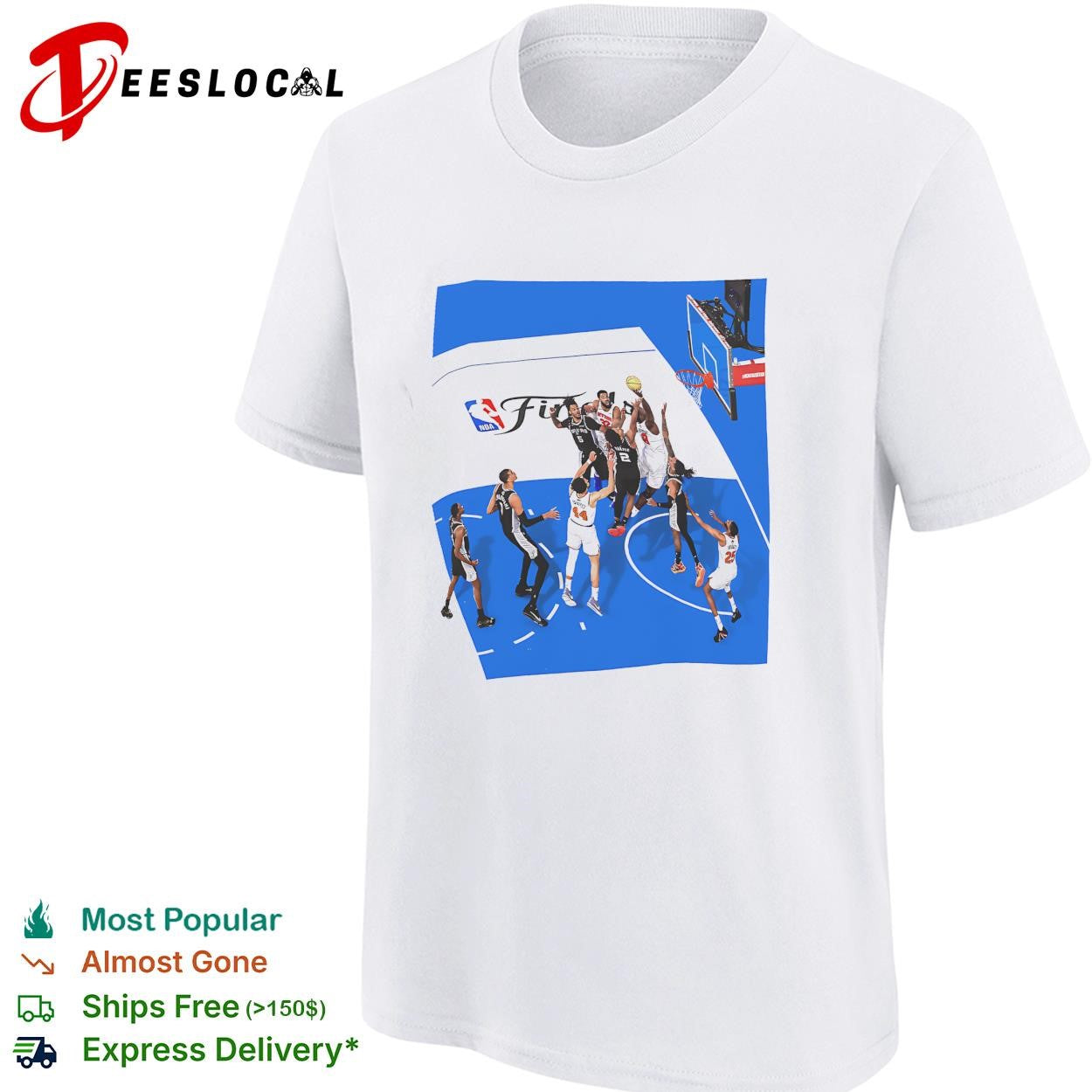 NBA Finals aerial overhead basketball game play action photo art shirt