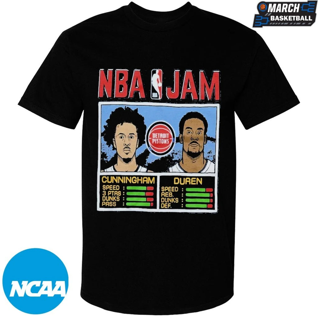 NBA Jam Detroit Pistons Cade Cunningham And Jalen Duren T-Shirts