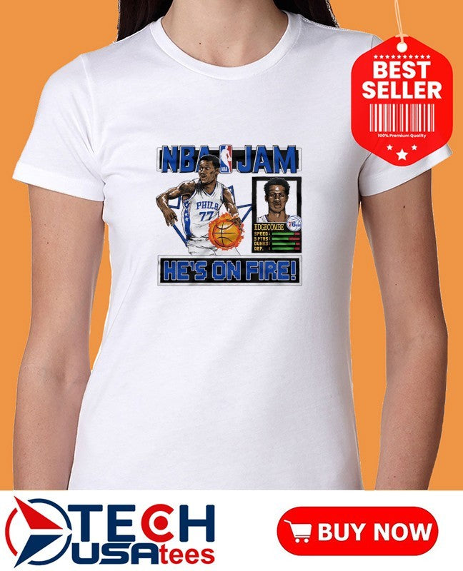 NBA Jam VJ Edgecombe Philadelphia 76ers he’s on fire shirt