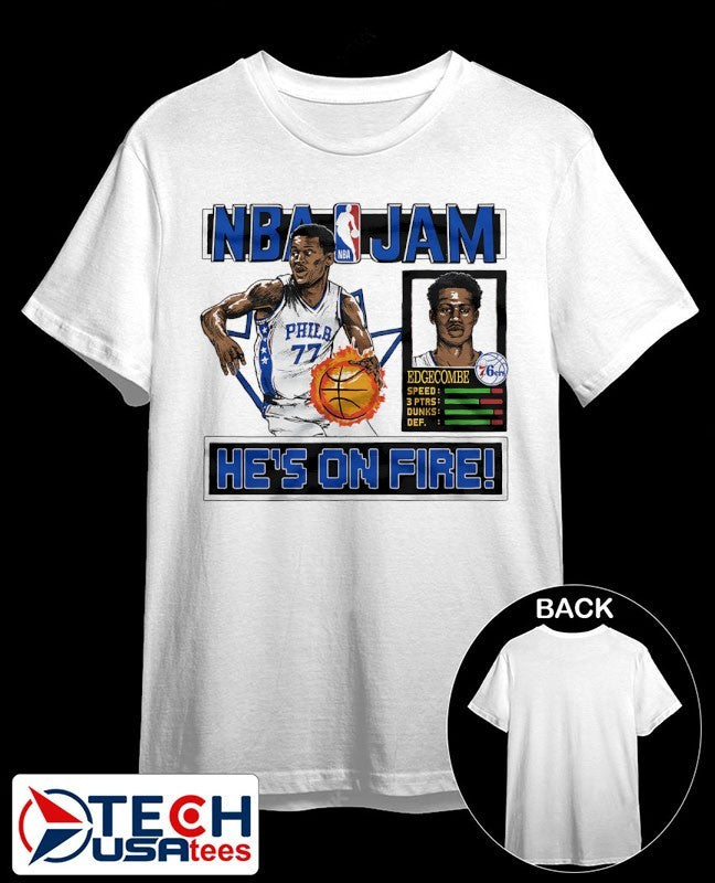 NBA Jam VJ Edgecombe Philadelphia 76ers he’s on fire shirt