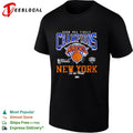 NBA finals champions New York Knicks 2026 crest badge bold basketball shirt