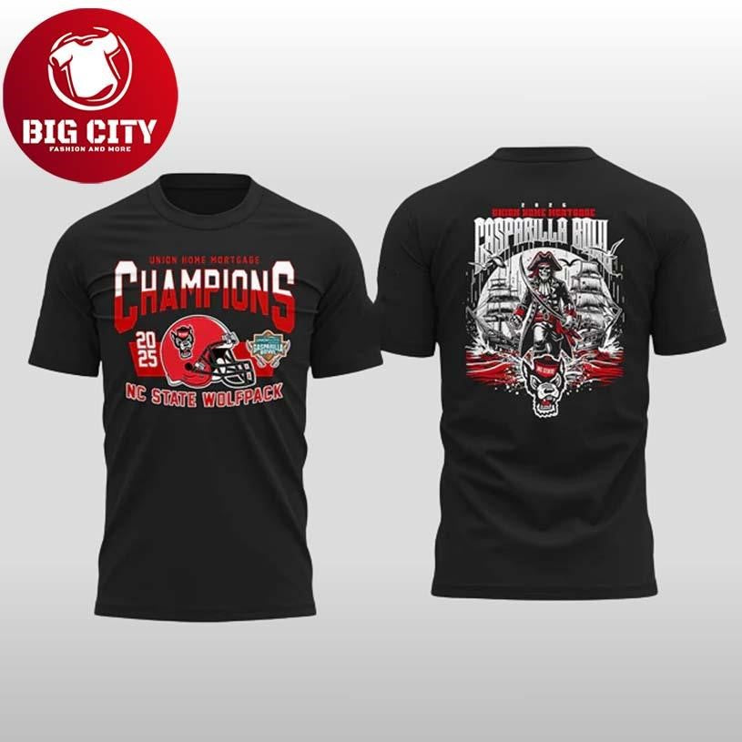 NC State Wolfpack 2025 Gasparilla Bowl Champions Two Sided Shirt