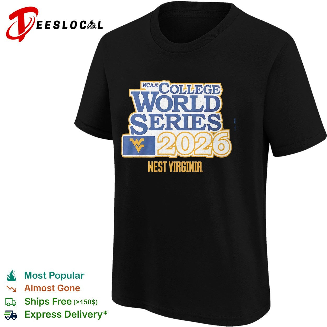 NCAA College World Series 2026 West Virginia Mountaineers Baseball shirt