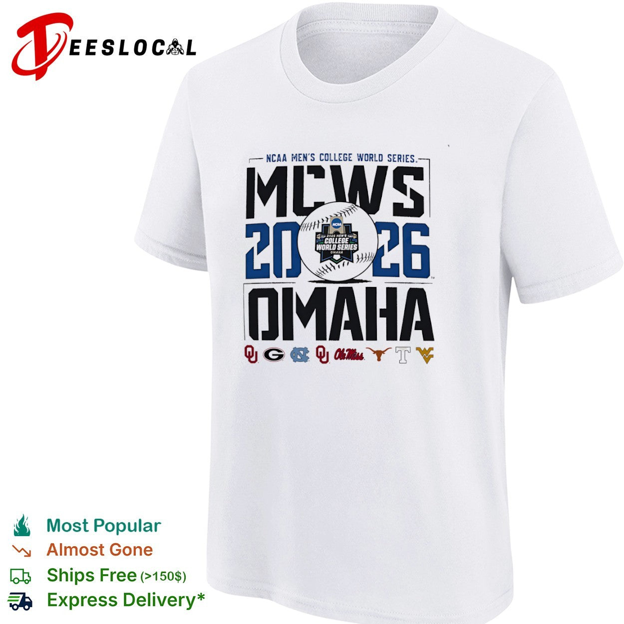 NCAA Mens College World Series 2026 Omaha Oklahoma Georgia North Carolina shirt