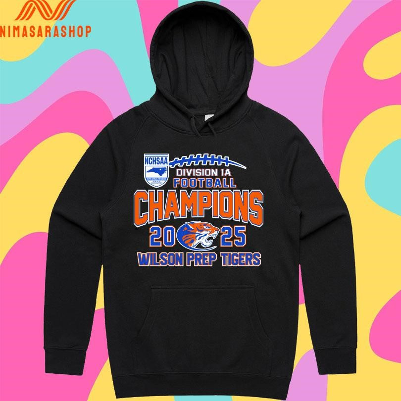 NCHSAA Division 1A Football Champions 2025 Wilson Prep Tigers Shirts